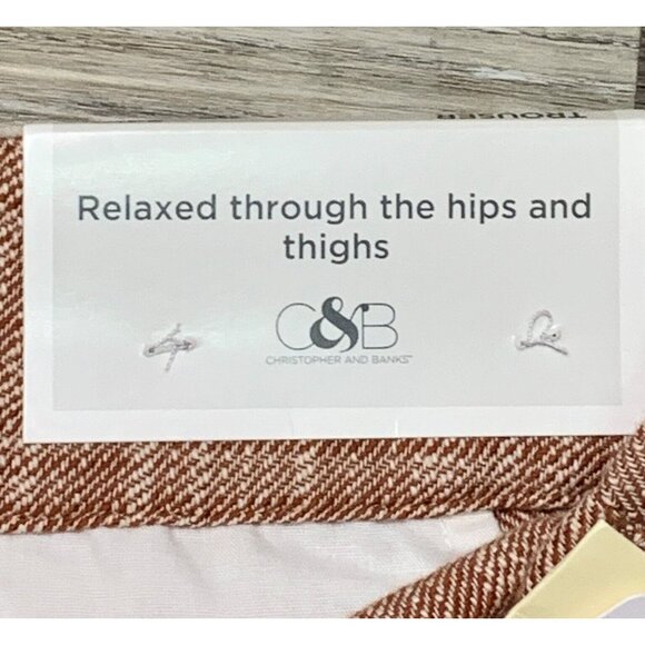 Cj Banks Womens Relaxed Fit High-Rise Trousers Rusty Plaid Pleated Size 24W NEW - Picture 16 of 16